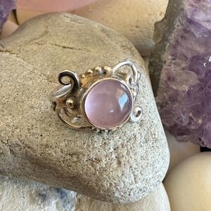 Silver and Rose Quartz Ring
